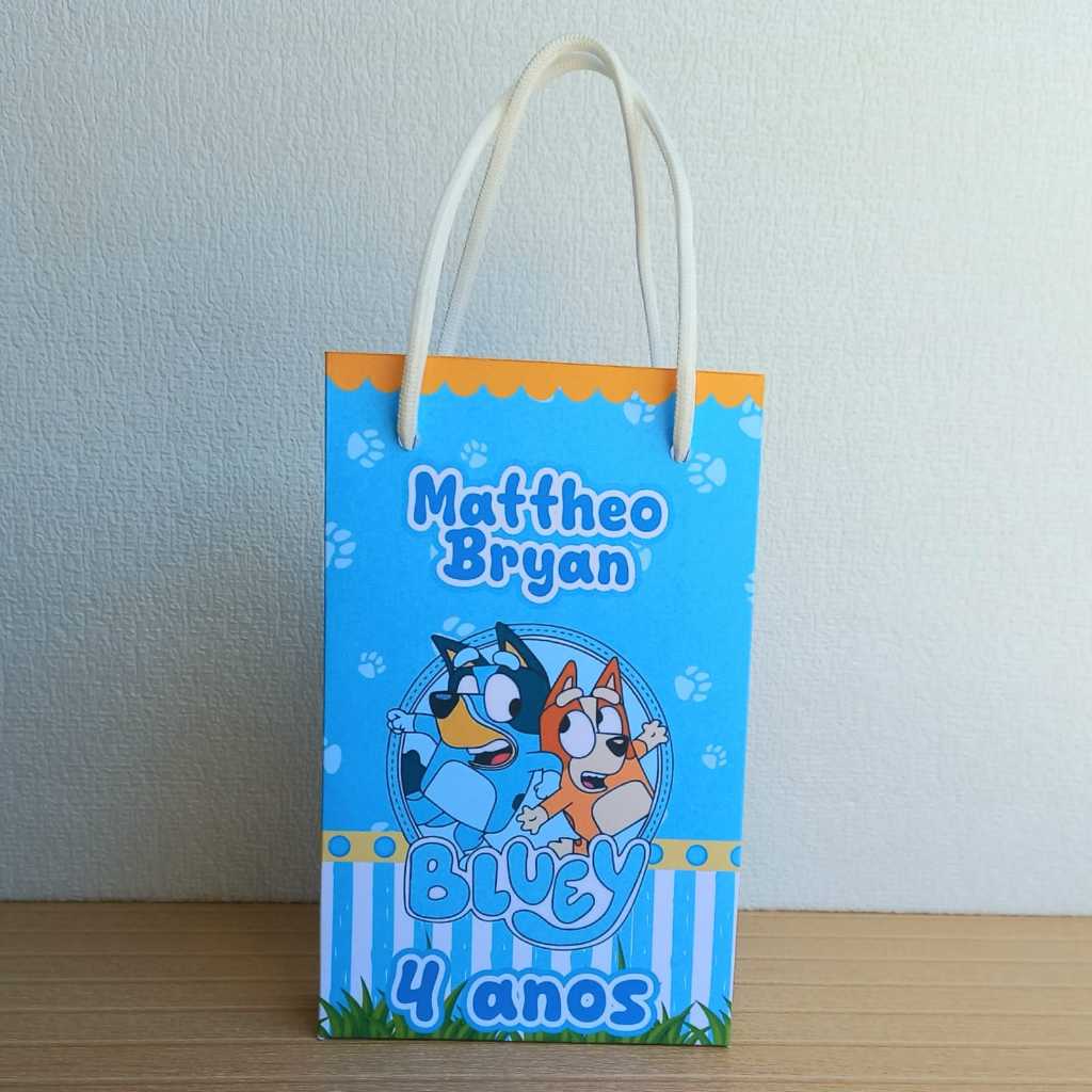 Sacolinha Surpresa Personalizada Bluey Menino Lembrancinha para  Festa de Aniversário