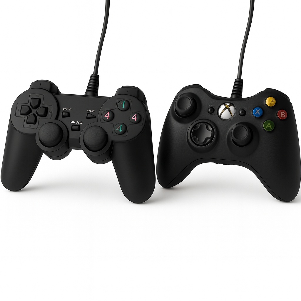 Controle De Xbox 360 ou Play Com Fio Usb Para Video Game e PC/ Fat E Pc Joystick Jogo