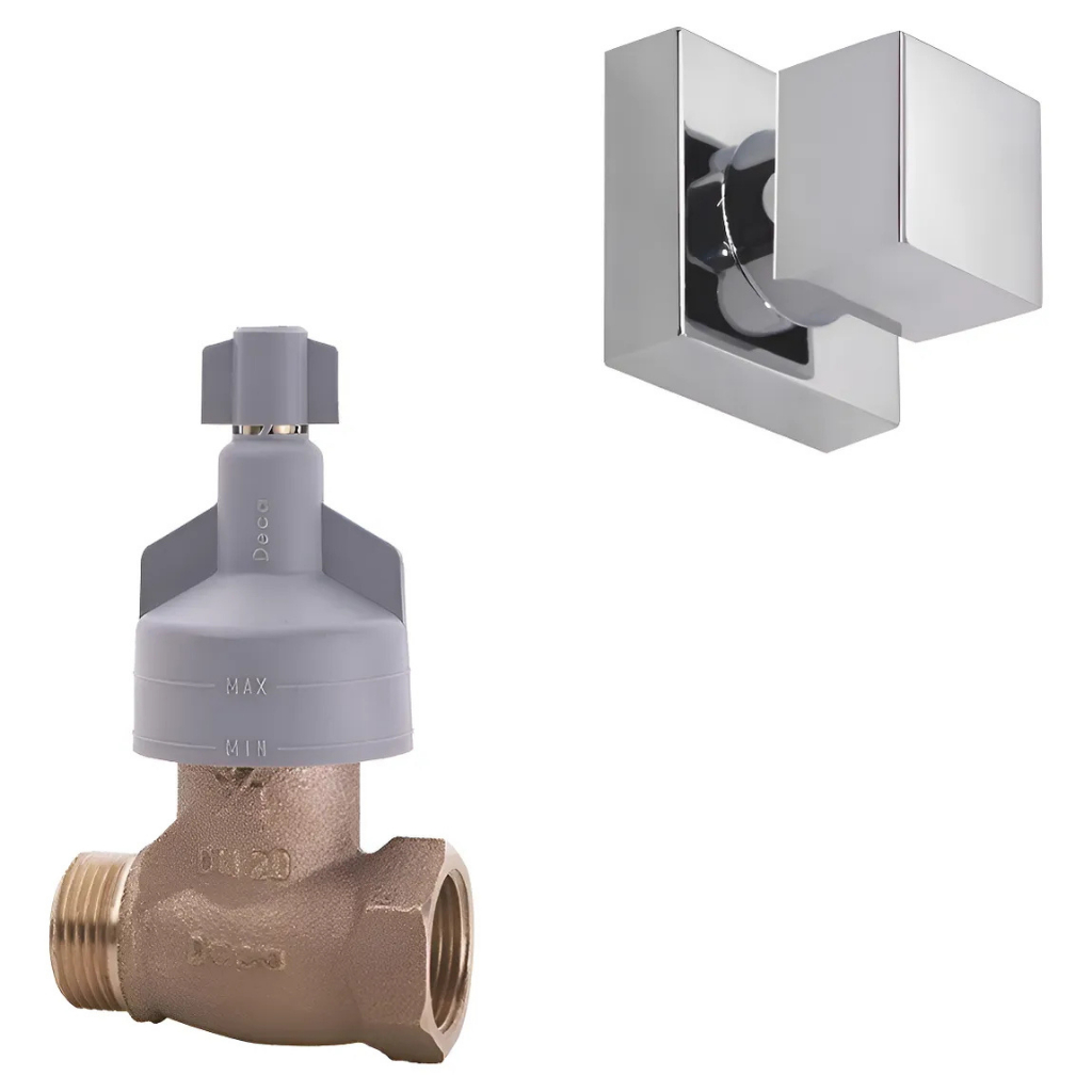 Registro De Chuveiro Deca Com Acabamento De Metal Quadrado Luxo Cromado Kit Completo E Fácil