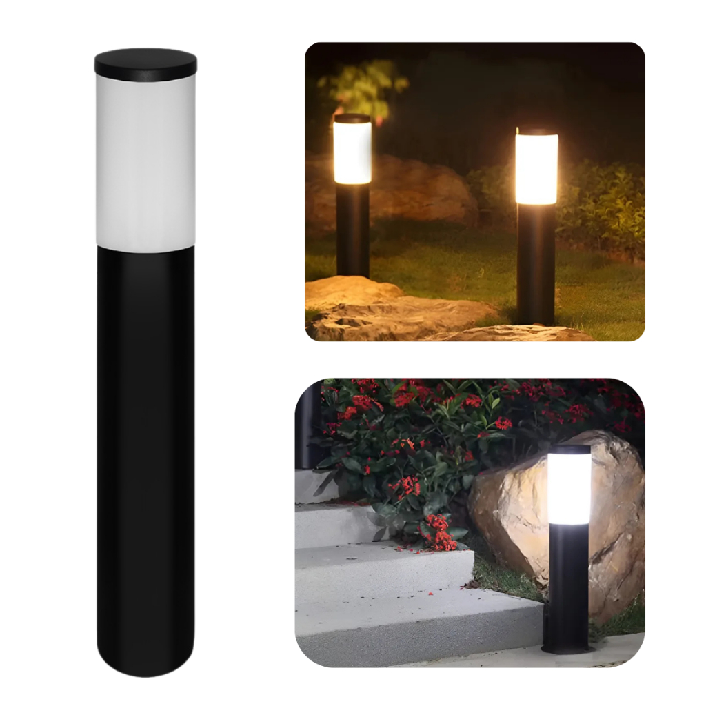 Poste Balizador Luminária Chão 50cm Easy Externo Jardim Preto IP54 Resistente Água/Poeira Alumínio
