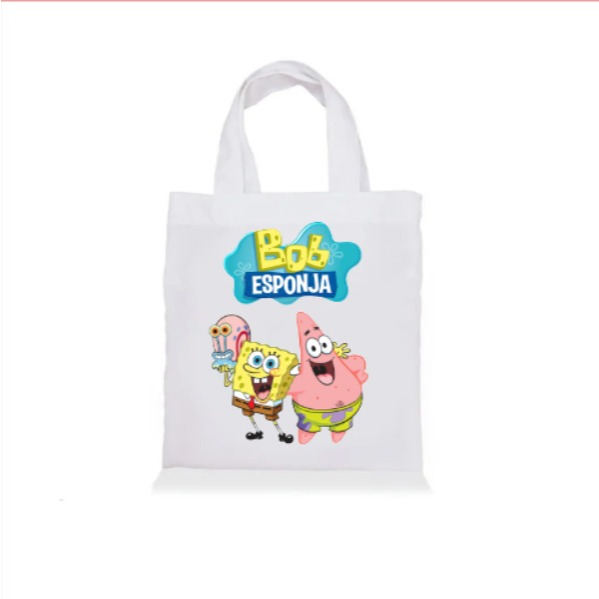 Sacolinha Ecobag Personalizada BOB ESPONJA | Saquinho Surpresa | Lembrancinha Infantil