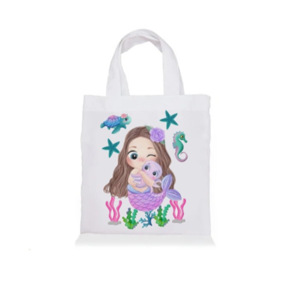 Sacolinha Ecobag Personalizada SEREIA BABY | Saquinho Surpresa | Lembrancinha Infantil