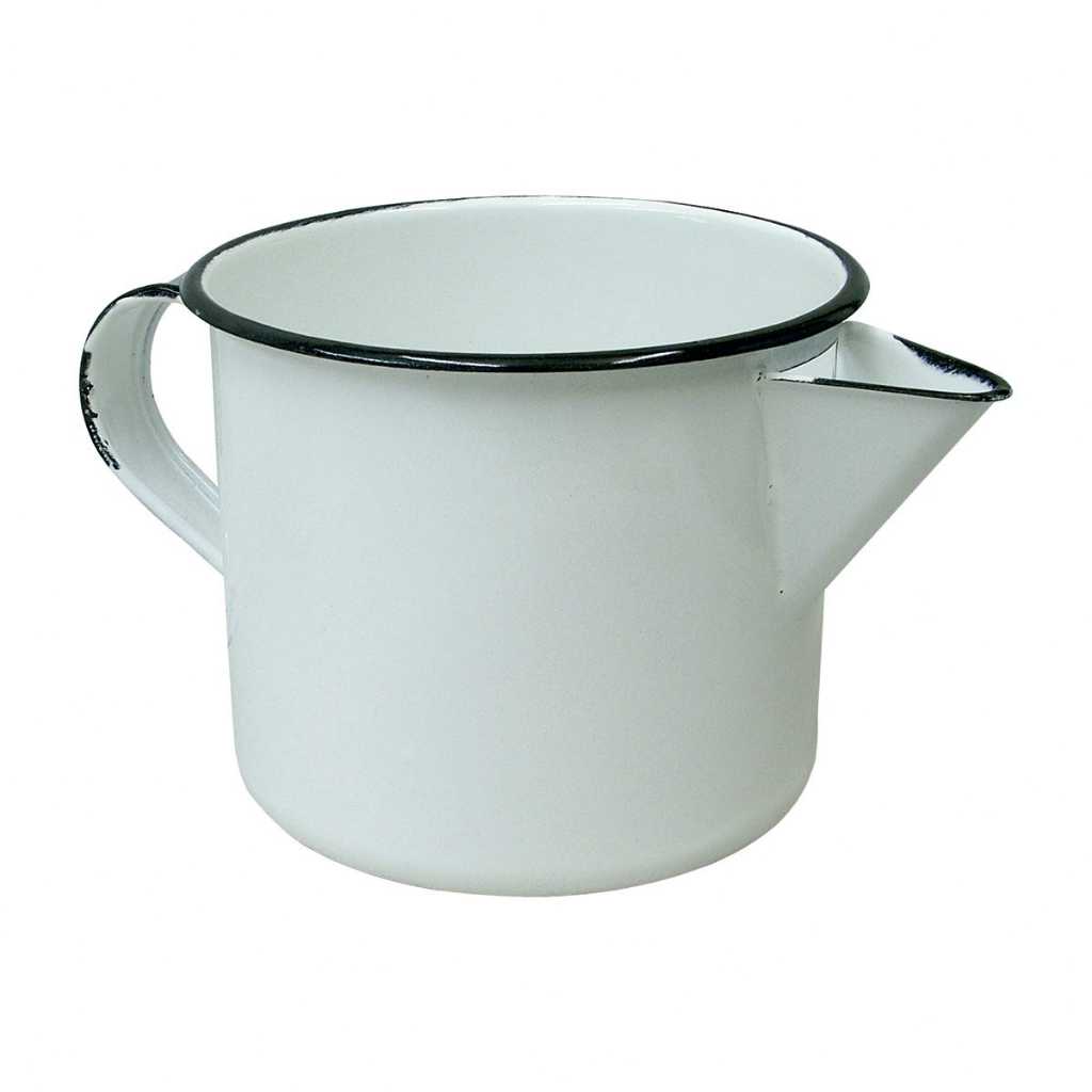 Caneca Esmaltada Leiteira com Bico para Ferver Água Leite Fervedor Vovó Vintage Retro Antiga Agata