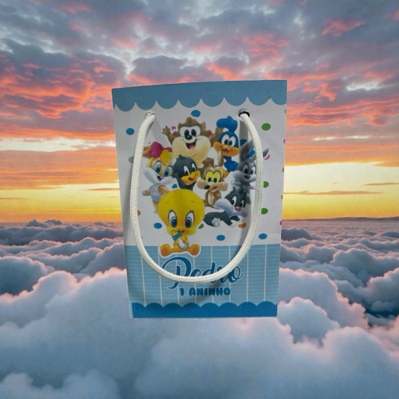 sacola pequena personalizada looney Tunes