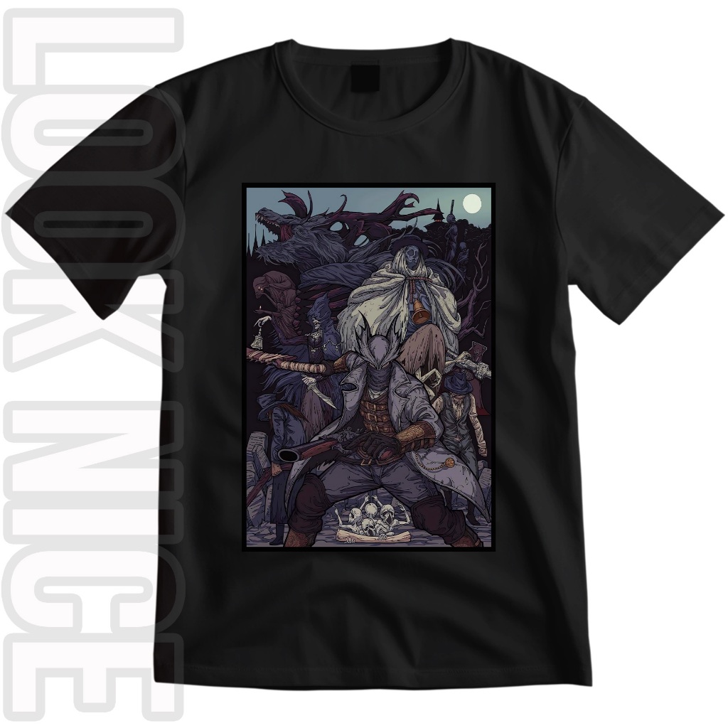 Camisa Camiseta Bloodborne Manga Curta Masculina Unissex 100% Algodão Estampada - 293