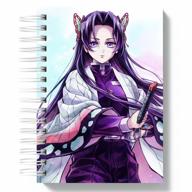 Caderno Kanae Kocho Demon Slayer • Personalizado com Nome • Caderno Anime • A5 • 100 Folhas