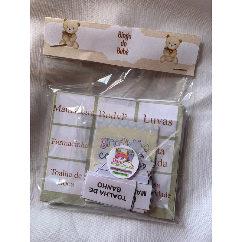 PROMOÇÃO Bingo Ursinho para chá de bebê / chá revelação - com 50cartelas avulsas - lembrancinha chá de bebê