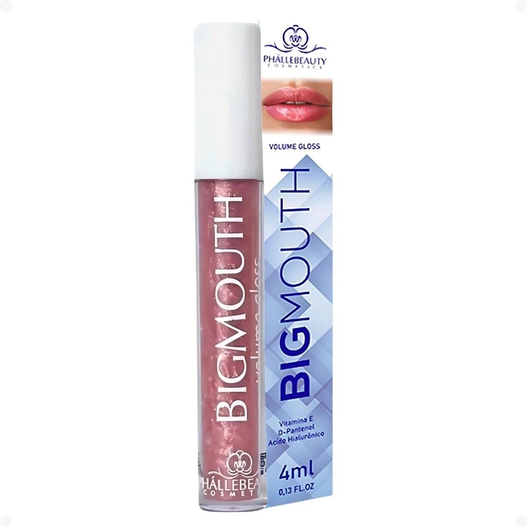 Gloss Labial Big Mouth Phallebeauty Volume Lábios Efeito Preenchedor Intenso Rosé em Oferta na Shopee