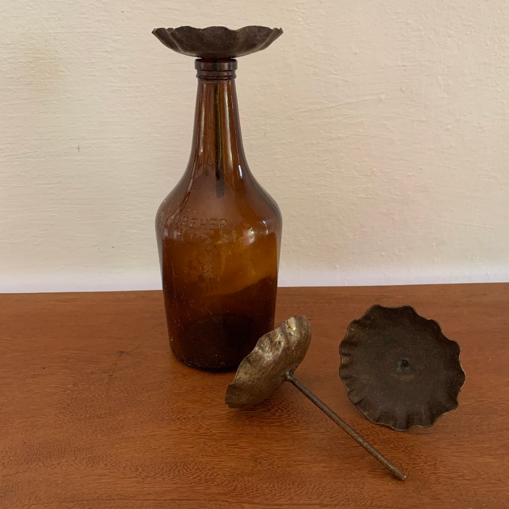 Castiçal Para Garrafa Porta Vela Em Lata E Ferro Suporte Decorativo Artesanal Unidade em Oferta na Shopee
