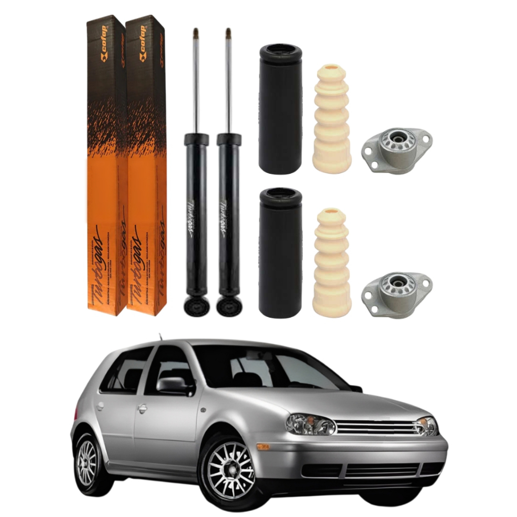 PAR AMORTECEDOR TRASEIRO GOLF 1999 A 2007 COFAP + KIT