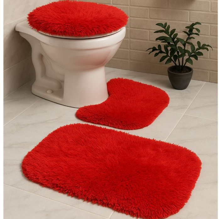 Jogo De Banheiro 3 Peças Peludo 4cm Felpudo Luxo em Oferta na Shopee