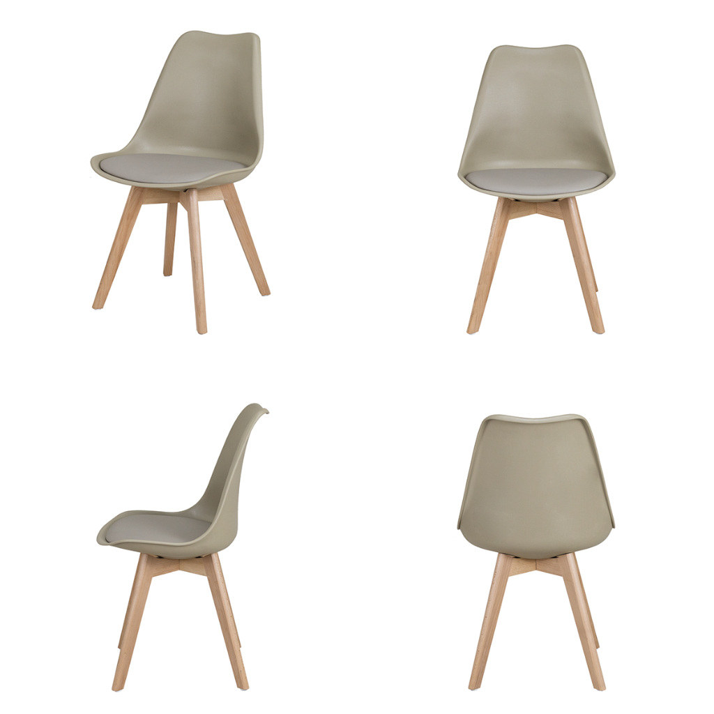 Conjunto 6 Cadeiras Sala de Jantar Saarinen Leda Estofada Wood - Cores Diversas