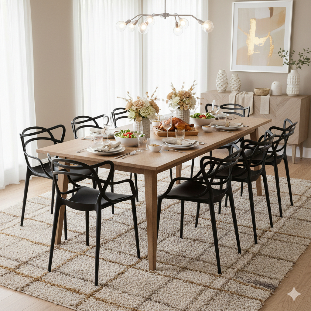 Conjunto 8 Cadeiras Allegra Sala de Jantar Cozinha Jardim La Mobilia Empilhavel em Oferta na Shopee