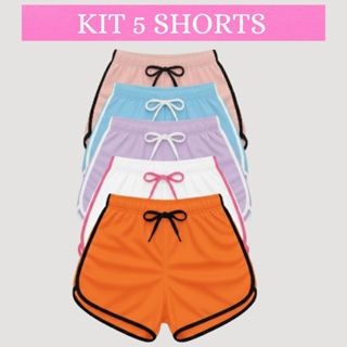 Kit 5 Shorts Feminino Algodão Macio  P Ao GG Pronta Entrega em Oferta na Shopee