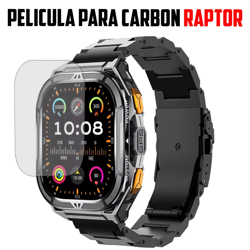 Pelicula de Hidrogel para Smartwatch Carbon Raptor gel Super Resistente promocao