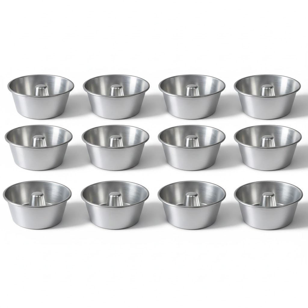 Kit Mini Formas Pudim Bolo Vulcão Nº12 300ml Forminha Alumínio Para Confeitaria Sobremesas