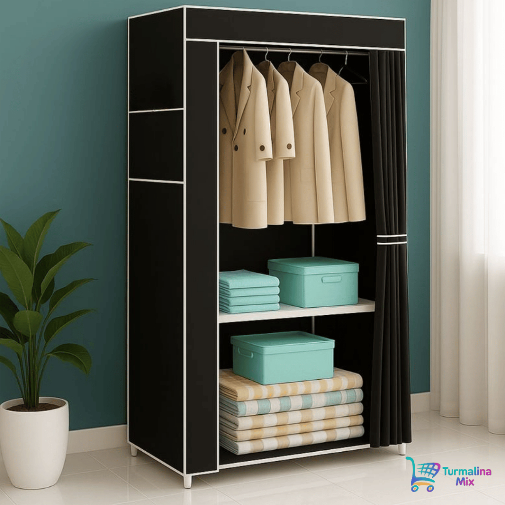 Guarda Roupa Dobrável Organizador de Roupa Multiuso Portátil Com Zíper