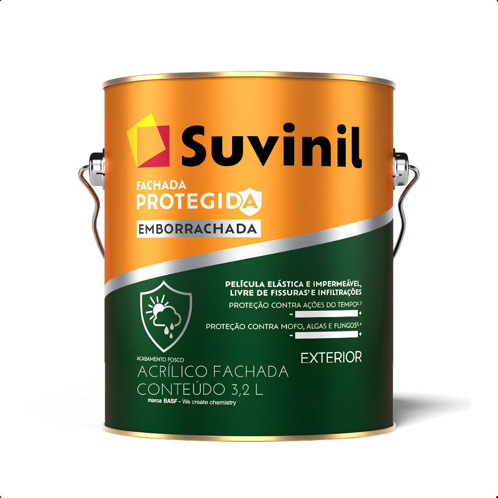 Tinta Acrílica Fachada Protegida Emborrachada Suvinil 3,2l Cor Terracota em Oferta na Shopee