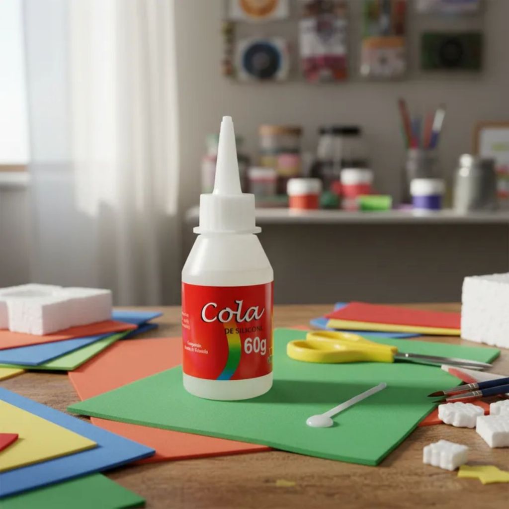 Cola de Silicone Branca 100g para Artesanato Papel Tecido EVA Madeira e Uso Escolar Líquida em Oferta na Shopee