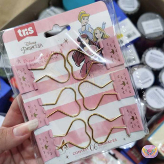 Prendedor Clipe Clips De Papel Binder Rosa Princesas Coração Disney Tris Papelaria Fofa em Oferta na Shopee