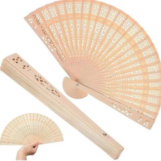 Leque Personalizado para Casamento - Madeira Natural | Pingente Seda em Oferta na Shopee