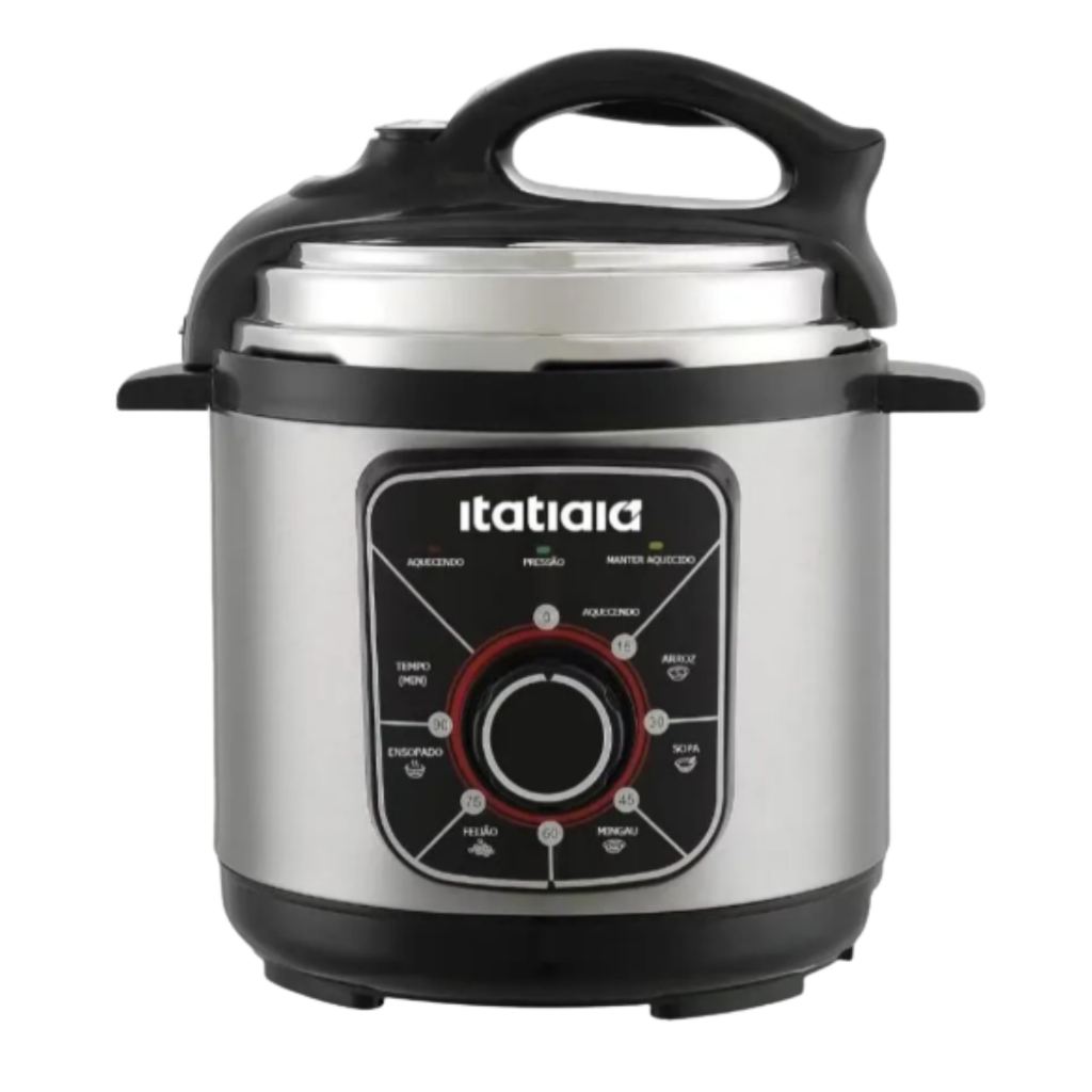 Imagem Panela de Pressão Elétrica Itatiaia Essencial 5L Inox Preta 900W 127V