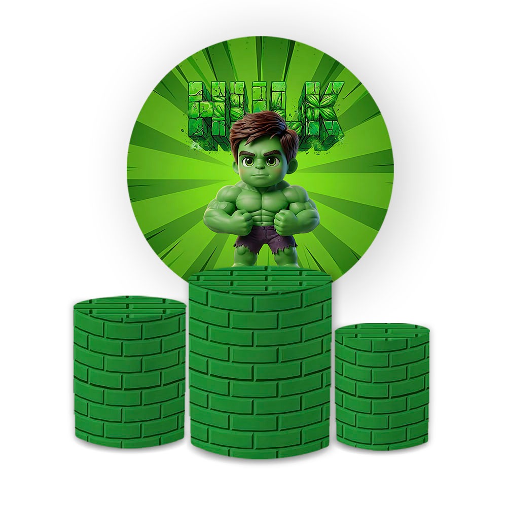Kit Capa Painel Festivo + Trio Cilindro Herói Cute Hulk Festa Aniversário Festa Infantil Veste Fácil em Oferta na Shopee