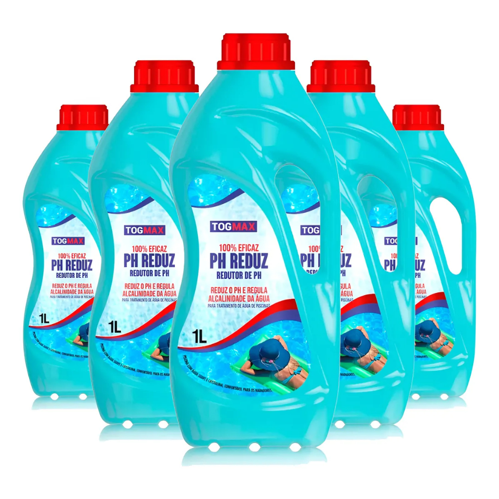 Redutor pH de Piscina Ph Reduz Togmax Premium 1lt Tratamento Eficaz Seguro Econômico