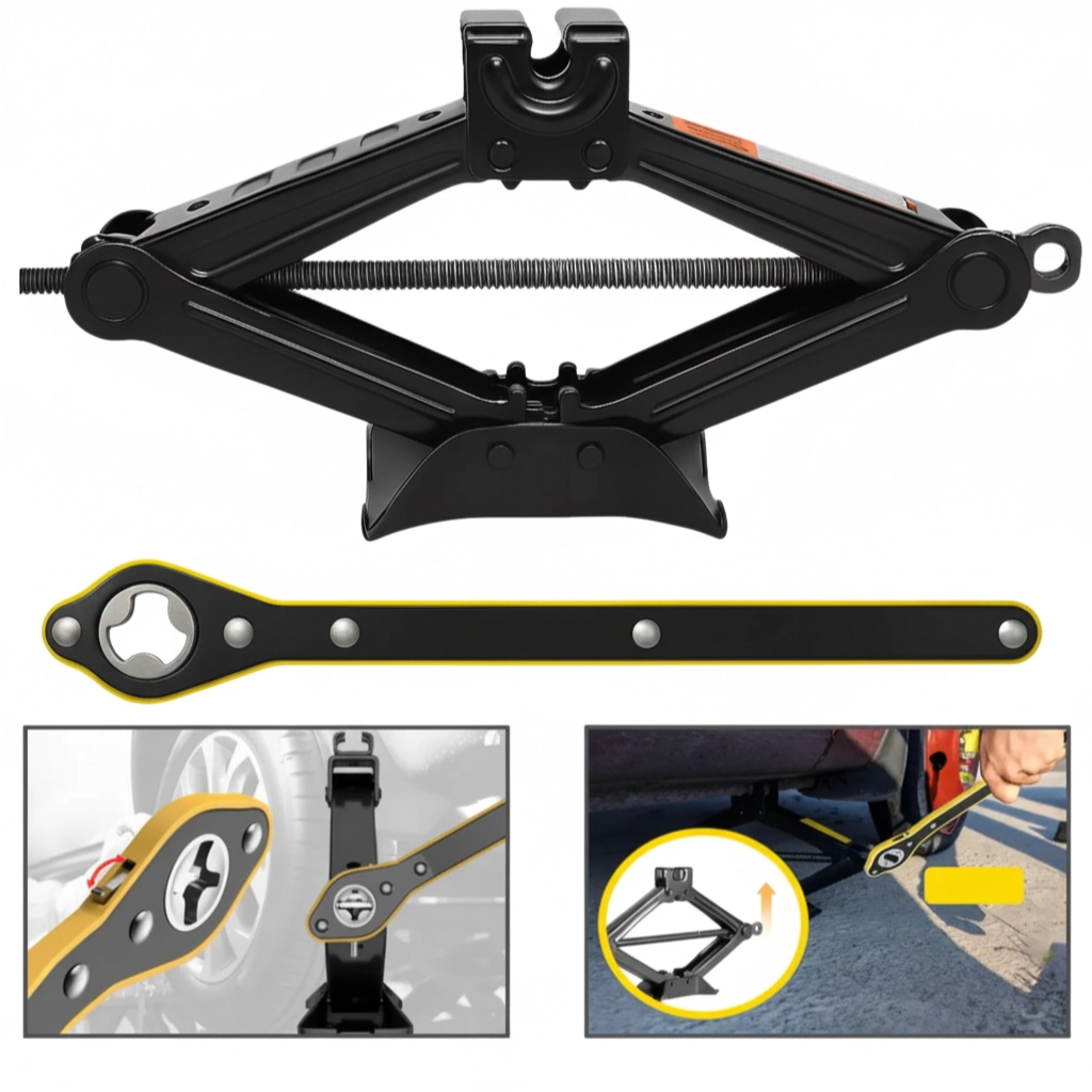 Macaco 1500KG Tipo Sanfona Mecânico Joelho Carro Chave Catraca Universal 1.5T em Oferta na Shopee