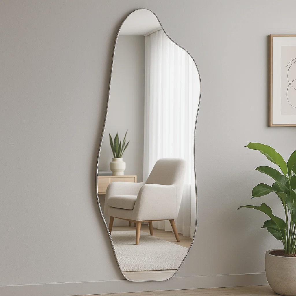 Espelho Orgânico Decorativo 170cm Corpo Inteiro Lapidado Design Moderno Sala Quarto em Oferta na Shopee