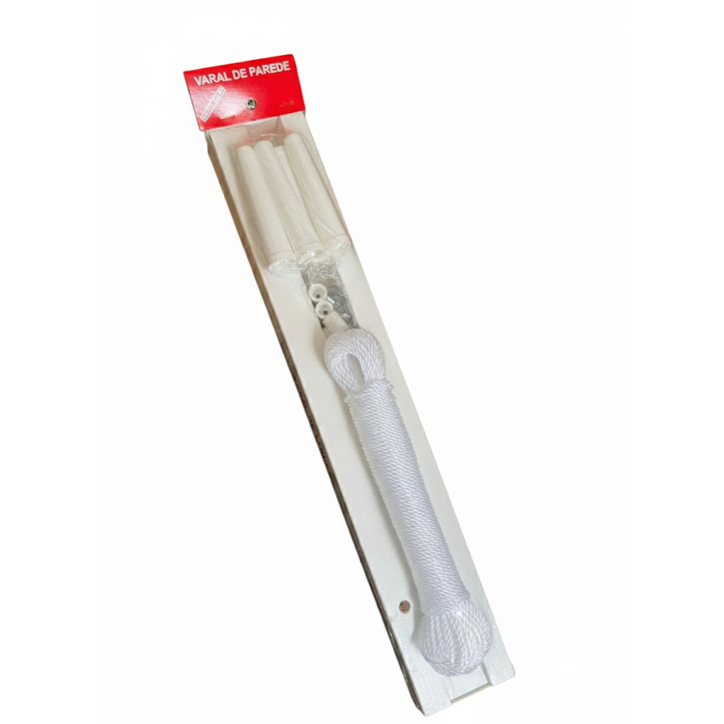 Varal De Teto Prático Secamais 25m De Corda Branco Original Branco
