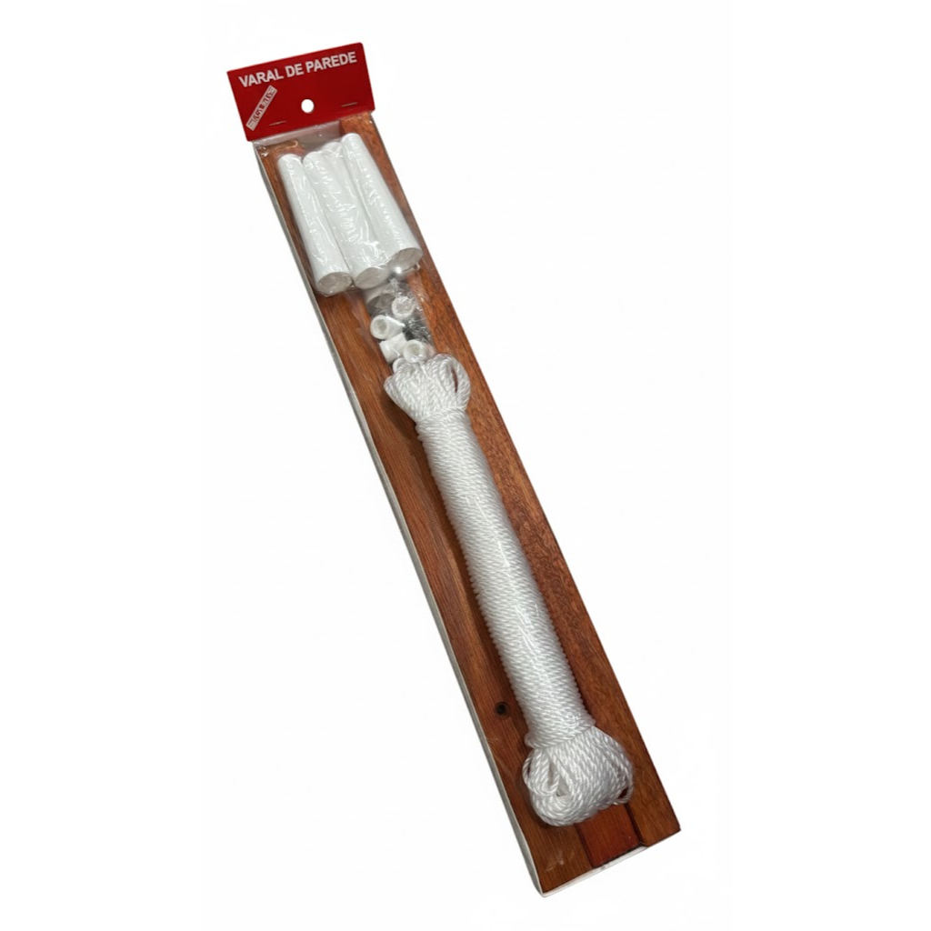 Varal De Teto Prático Secamais 25m De Corda Marrom Original