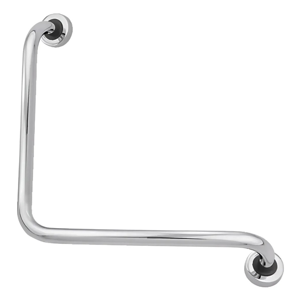 Barra De Apoio Parede Banheiro Em L 70x70 Cm 90º Para Idoso deficiente Cromada