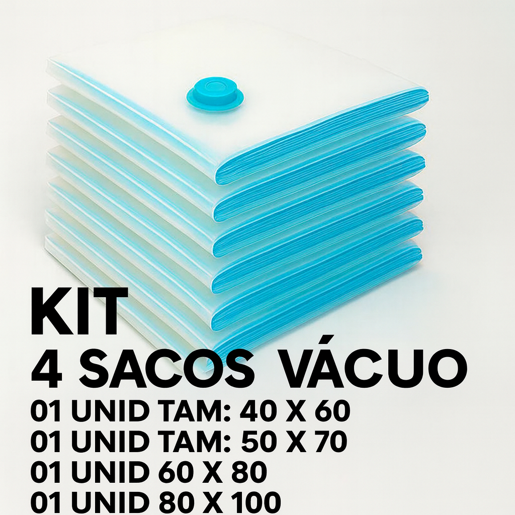 Kit Saco a Vácuo Grande Organizador Edredom Mala Viagem Roupa de Cama
