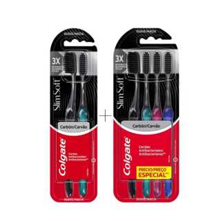 Escova Dental Colgate Slim Soft Black Pack em Oferta na Shopee