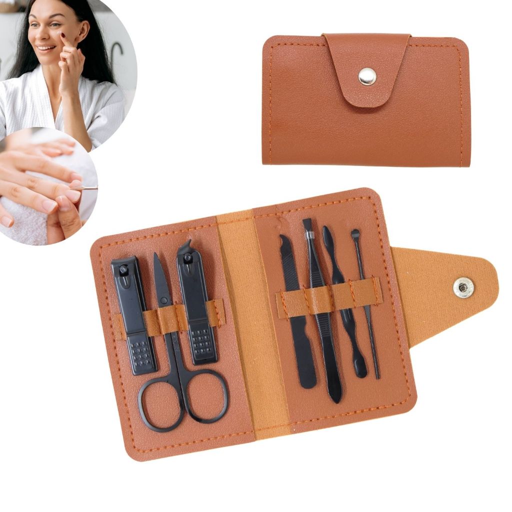 Kit Manicure Pedicure Estojo Portátil Cortador De Unha Tesoura Pinça