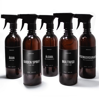Frasco Ambar 500 Ml Diversos Alcool Multiuso Home Spray Preto Válvula Borrifadora Spray em Oferta na Shopee