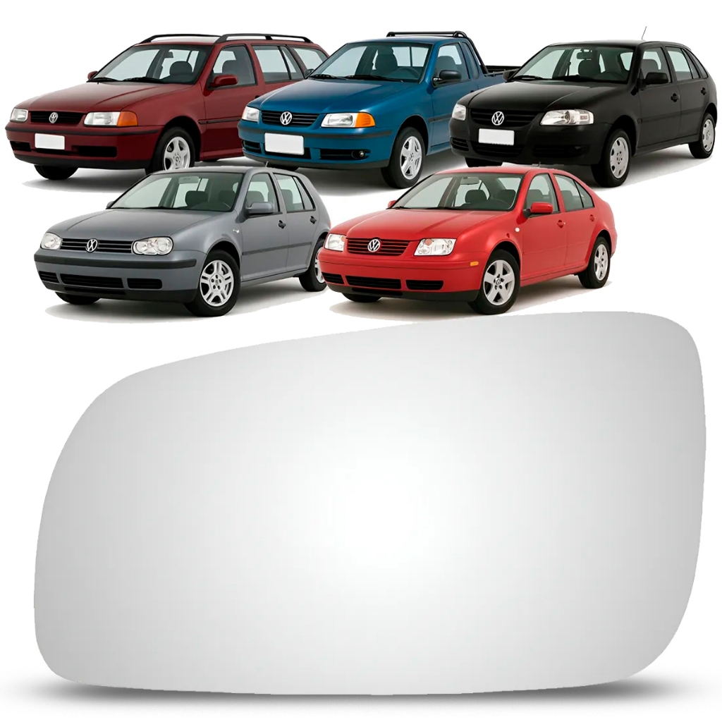 Lente Espelho Retrovisor Convexo Com Base Gol Parati Saveiro Golf 2000 a 2005
