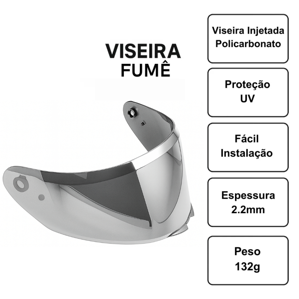 Viseira Capacete Helt Polar Avant Glass Ebf Xtroy FF526 2.2mm — imagem 2 de 2