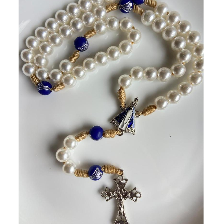 TERÇO PERSONALIZADO NOSSA SENHORA APARECIDA - LEMBRANÇAS ANIVERSÁRIO, BATIZADO, 1ª COMUNHÃO, CRISMA