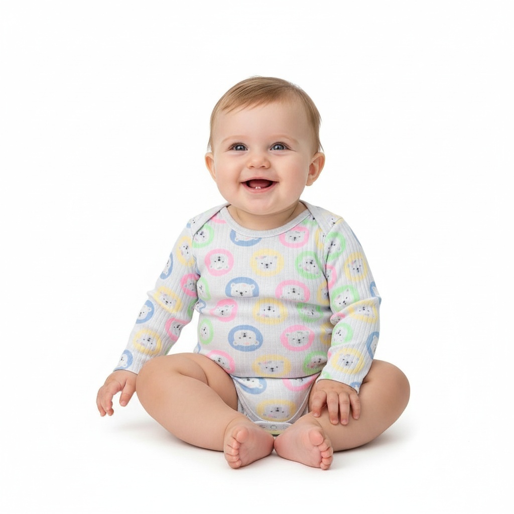 Body infantil malha canelada manga longa em Oferta na Shopee