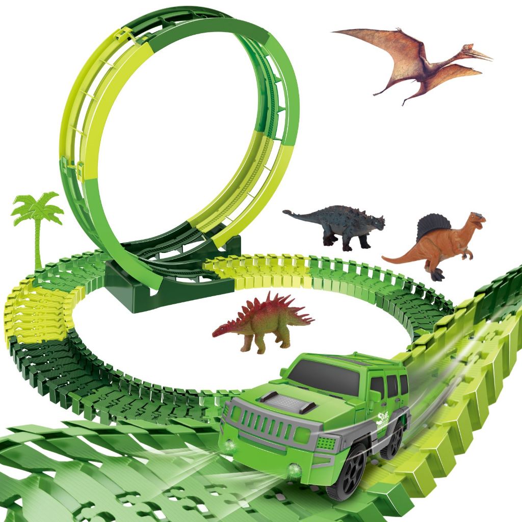 Pista Dinossauro com Looping Carrinho Circuito Radical 92 Peças em Oferta na Shopee