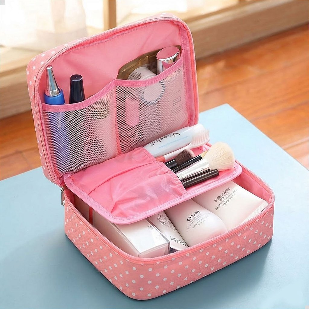 Bolsa Necessaire Maquiagem Organizador Viagem Grande Lorben