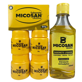 Kit Micosan Original com 4 Pomadas, 1 Sabonete Líquido e 1 Sabonete em Barra 6 Un. Baruc Cosméticos em Oferta na Shopee