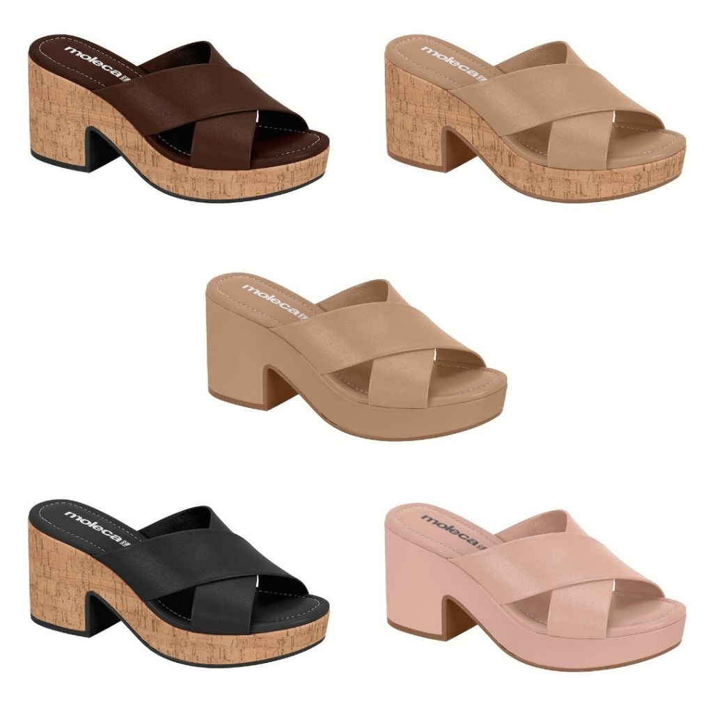 Tamanco Feminino Moleca Meia Pata Salto Bloco em Oferta na Shopee