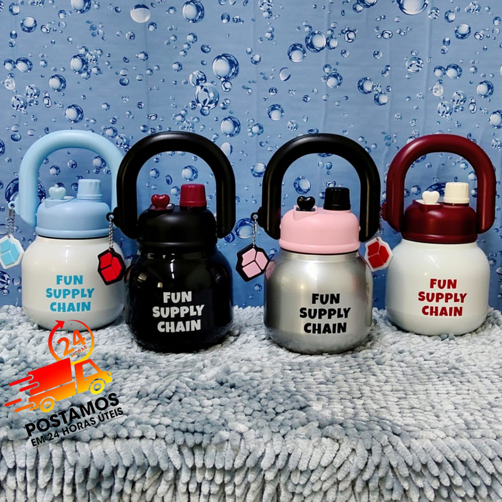 Garrafa Fun Supply Chain 650ml Design Com Alça e Dupla Abertura Aço Inox 316 Isolamento Vácuo ZQL-26 em Oferta na Shopee
