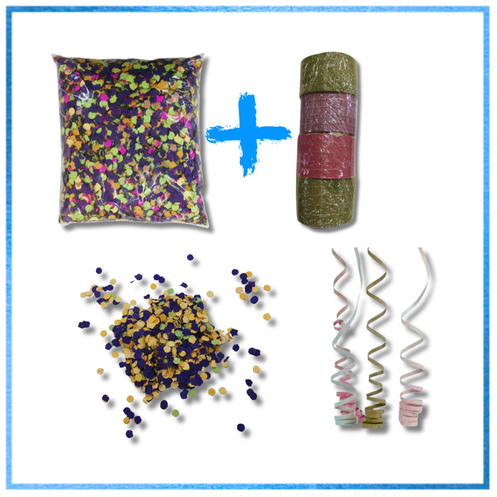 Kit confete e serpentina 1 confete e 1 serpentina