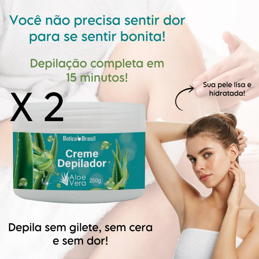 Creme Depilar Sem Dor Axila Virilha e Pernas 2 Unidades