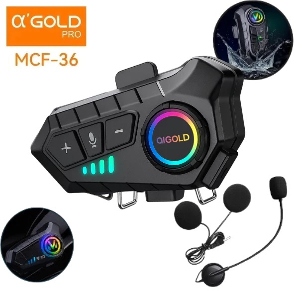 Comunicador Fone De Ouvido Bluetooth Sem Fio RGB À Prova D'água Para Capacete IPX6 A'gold em Oferta na Shopee