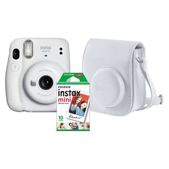 Kit Câmera Instantânea Fujifilm Instax Mini 12 Branca com Bolsa e Filme 10 Fotos
